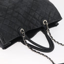 CHANEL Matelasse Chain Tote Bag Caviar Skin 2way Black Silver CC Auth bs35339-6
