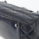 CHANEL Matelassé Kettenhandtasche Lackleder Navy Silber CC Auth bs35340-12