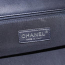 CHANEL Matelassé Kettenhandtasche Lackleder Navy Silber CC Auth bs35340-14