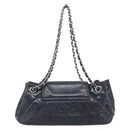 CHANEL Matelassé Kettenhandtasche Lackleder Navy Silber CC Auth bs35340-3