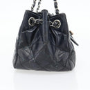 CHANEL Matelassé Kettenhandtasche Lackleder Navy Silber CC Auth bs35340-4