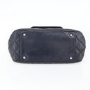 CHANEL Matelassé Kettenhandtasche Lackleder Navy Silber CC Auth bs35340-9