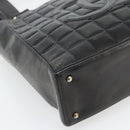 CHANEL Choco Bar Hand Bag Leather Black Gold CC Auth bs35341-15