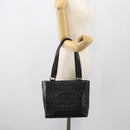 CHANEL Choco Bar Hand Bag Leather Black Gold CC Auth bs35341-23