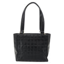 CHANEL Choco Bar Hand Bag Leather Black Gold CC Auth bs35341-2