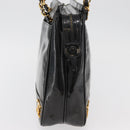CHANEL Chain Shoulder Bag Patent Leather Black Gold CC Auth bs35342-3