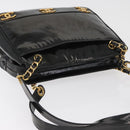 CHANEL Chain Shoulder Bag Patent Leather Black Gold CC Auth bs35342-6