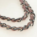 CHANEL Matelasse Chain Hand Bag Leather Pink Silver CC Auth bs35344V-11