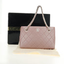 CHANEL Matelasse Chain Hand Bag Leather Pink Silver CC Auth bs35344V-27