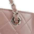 CHANEL Matelasse Chain Hand Bag Leather Pink Silver CC Auth bs35344V-6