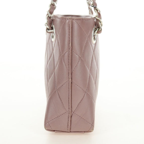 CHANEL Matelasse Chain Hand Bag Leather Pink Silver CC Auth bs35344V