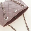 CHANEL Matelasse Chain Hand Bag Leather Pink Silver CC Auth bs35344V-9
