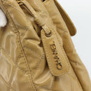 CHANEL Matelasse Tote Bag Patent Leather Beige Gold CC Auth bs35345-14
