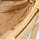 CHANEL Matelasse Tote Bag Patent Leather Beige Gold CC Auth bs35345-18