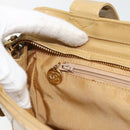 CHANEL Matelasse Tote Bag Patent Leather Beige Gold CC Auth bs35345-22