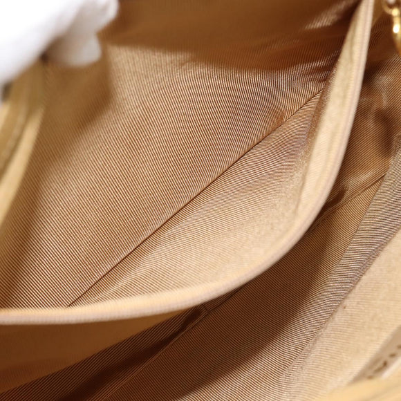 CHANEL Matelasse Tote Bag Patent Leather Beige Gold CC Auth bs35345