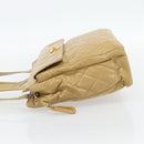 CHANEL Matelasse Tote Bag Patent Leather Beige Gold CC Auth bs35345-4