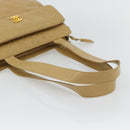 CHANEL Matelasse Tote Bag Patent Leather Beige Gold CC Auth bs35345-7