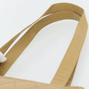 CHANEL Matelasse Tote Bag Patent Leather Beige Gold CC Auth bs35345-8