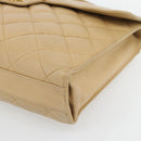 CHANEL Matelassé Business Tas Kaviaarleer Beige Goud CC Auth bs35346-9