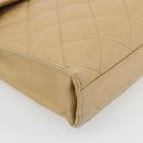 CHANEL Matelassé Business Tas Kaviaarleer Beige Goud CC Auth bs35346-14