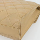 CHANEL Matelassé Business Tas Kaviaarleer Beige Goud CC Auth bs35346-15