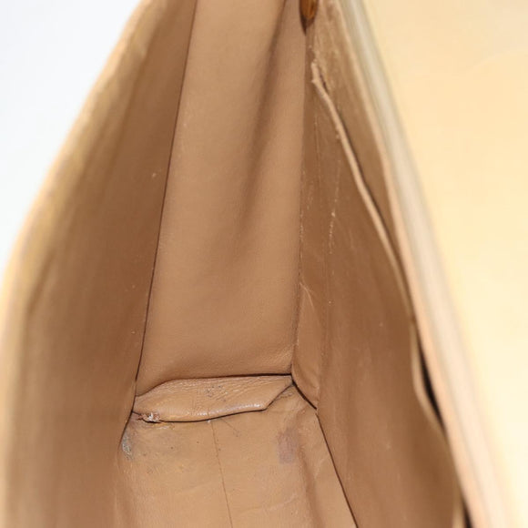 CHANEL Matelassé Business Tas Kaviaarleer Beige Goud CC Auth bs35346
