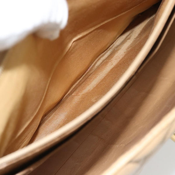 CHANEL Matelassé Business Tas Kaviaarleer Beige Goud CC Auth bs35346