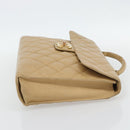 CHANEL Matelassé Business Tas Kaviaarleer Beige Goud CC Auth bs35346-4
