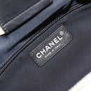 CHANEL Boy Chanel Chain Tote Bag Calf Skin Black Silver CC Auth bs35348-15