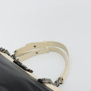 CHANEL Boy Chanel Chain Tote Bag Calf Skin Black Silver CC Auth bs35348-8