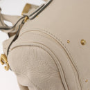 Chloe Paddington Hand Bag Leather Ivory Gold Silver Auth bs35349M-12