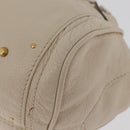 Chloe Paddington Hand Bag Leather Ivory Gold Silver Auth bs35349M-13