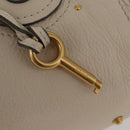 Chloe Paddington Hand Bag Leather Ivory Gold Silver Auth bs35349M-14