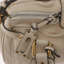 Chloe Paddington Hand Bag Leather Ivory Gold Silver Auth bs35349M-16