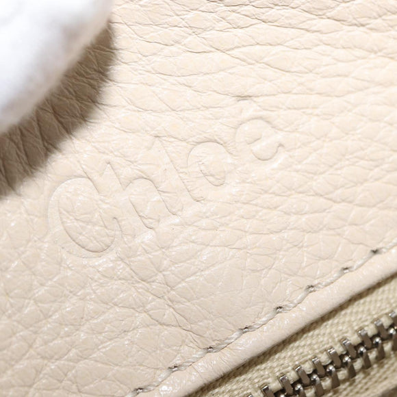 Chloe Paddington Hand Bag Leather Ivory Gold Silver Auth bs35349M
