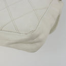 CHANEL Bicolore Waist Bag Lamb Skin White Gold CC Auth bs35350-12