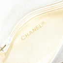 CHANEL Bicolore Waist Bag Lamb Skin White Gold CC Auth bs35350-16