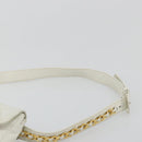 CHANEL Bicolore Waist Bag Lamb Skin White Gold CC Auth bs35350-8