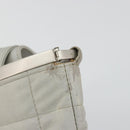 CHANEL Choco Bar Handtasje Nylon Zilver CC Auth bs35353-15