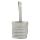 CHANEL Choco Bar Handtasje Nylon Zilver CC Auth bs35353-2