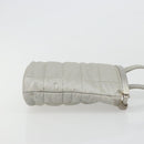 CHANEL Choco Bar Handtasje Nylon Zilver CC Auth bs35353-4