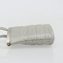 CHANEL Choco Bar Handtasje Nylon Zilver CC Auth bs35353-5