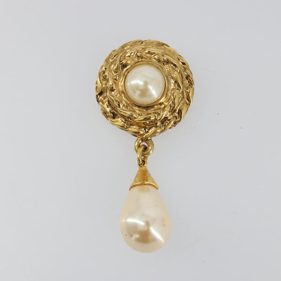 SAINT LAURENT Brooch metal Gold Auth bs35355A