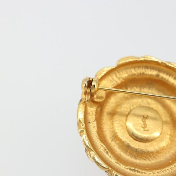 SAINT LAURENT Brooch metal Gold Auth bs35355A