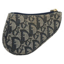 Christian Dior Trotter Canvas Zadeltasje Muntzakje Marine Goud Auth bs35356-1