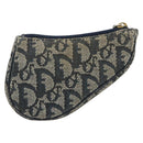 Christian Dior Trotter Canvas Zadeltasje Muntzakje Marine Goud Auth bs35356-2
