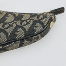 Christian Dior Trotter Canvas Zadeltasje Muntzakje Marine Goud Auth bs35356-8