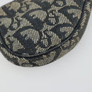 Christian Dior Trotter Canvas Zadeltasje Muntzakje Marine Goud Auth bs35356-9