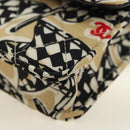 CHANEL Matelasse Chain Shoulder Pouch Nylon Beige Gold CC Auth bs35360SAM-15